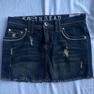 Y2K Distressed‎ Demin Mini Skirt